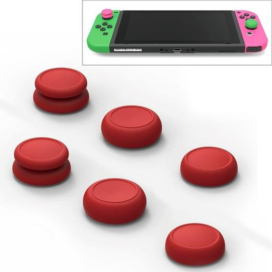 Skull&Co Left + Right Gamepad Rocker Cap Button Cover Thumb Grip Set for Switch / Switch Lite / JOYCON (Red)