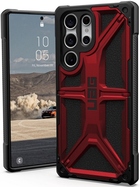 UAG Monarch 5 Layers Premium Leather Protection Case for Samsung Galaxy S23 Ultra (Crimson)
