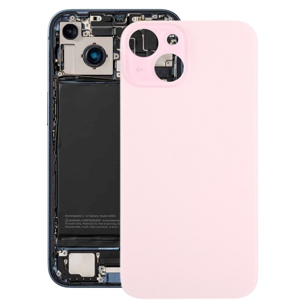 Glass Battery Back Cover for iPhone 15 (Pink)