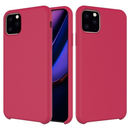 Solid Color Liquid Silicone Shockproof Case For Iphone 11 Pro Max Rose Red