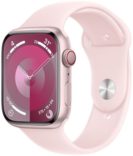 Apple Watch Series 9 GPS + Cellular 41mm Pink Aluminium Case with M/L Pink Sport Band