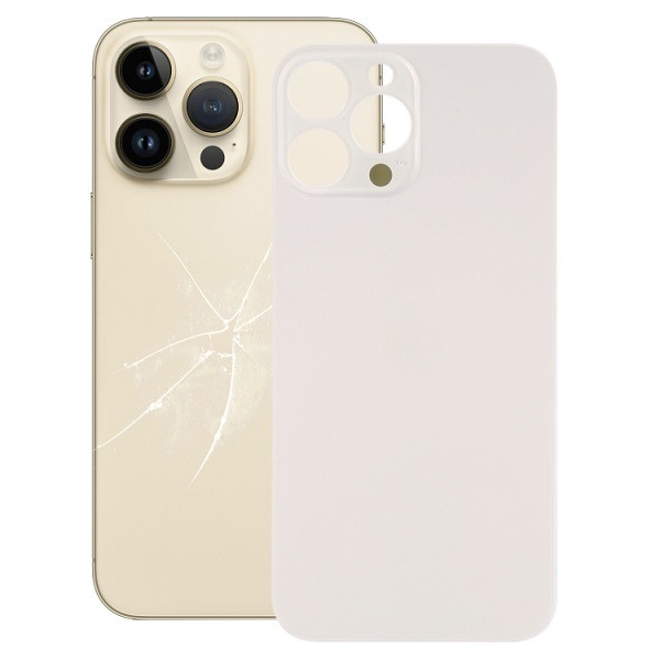 Easy Replacement Big Camera Hole Glass Back Battery Cover for iPhone 14 Pro Max (Gold)