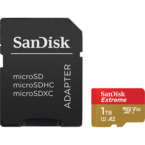 Sandisk Extreme A2 1TB (U3) V30 160mbs MicroSD with SD Adapter