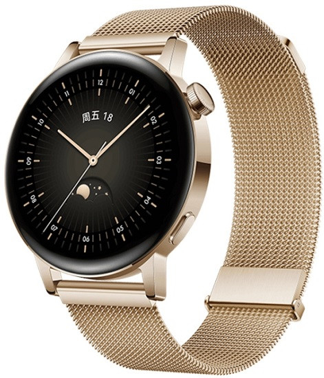 Huawei Watch GT 3 Smart Watch 42mm Stainless Steel Wristband Gold
