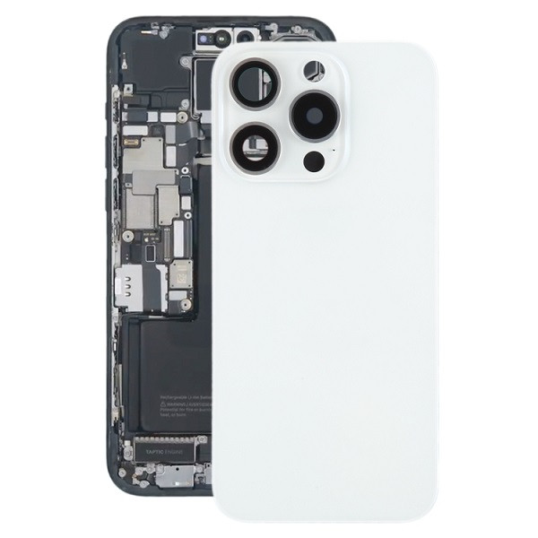 Battery Back Cover with Camera Lens Cover + MagSafe Magnet for iPhone 15 Pro (White)