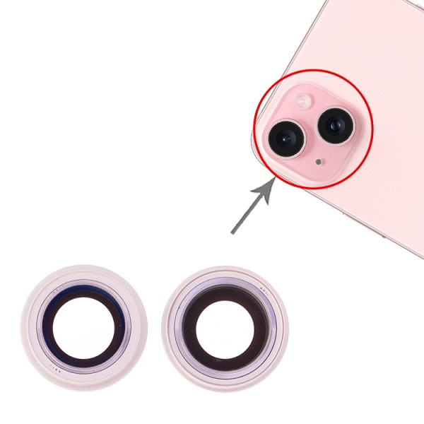 Set Camera Lens Cover for iPhone 15 / 15 Plus (Pink)