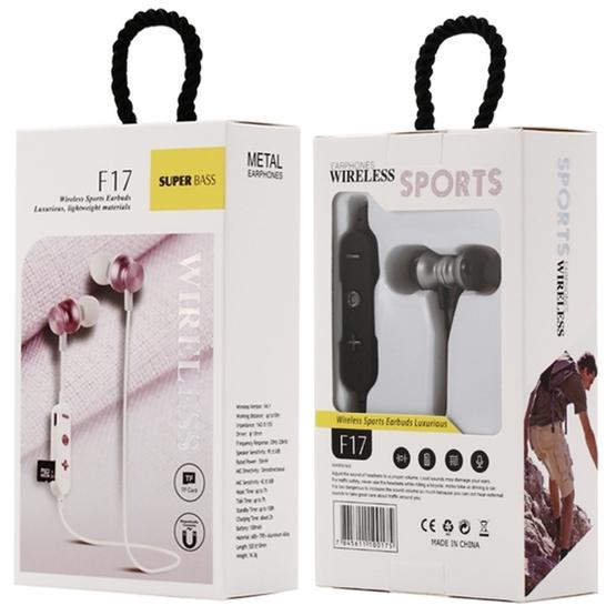 F17 Bluetooth 4.2 Hanging Neck Design Bluetooth Headset (Rose Gold)