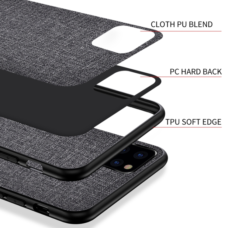 Shockproof Cloth Texture PC+ TPU Protective Case(Grey)